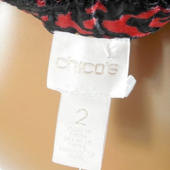 Chico's Off Shoulder Velvet Burnout Top Sz 2 NWT - Picture 6 of 9